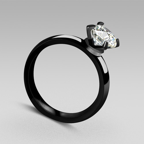 Black Women's Wedding Rings Stunning Solitaire Style White Cubic